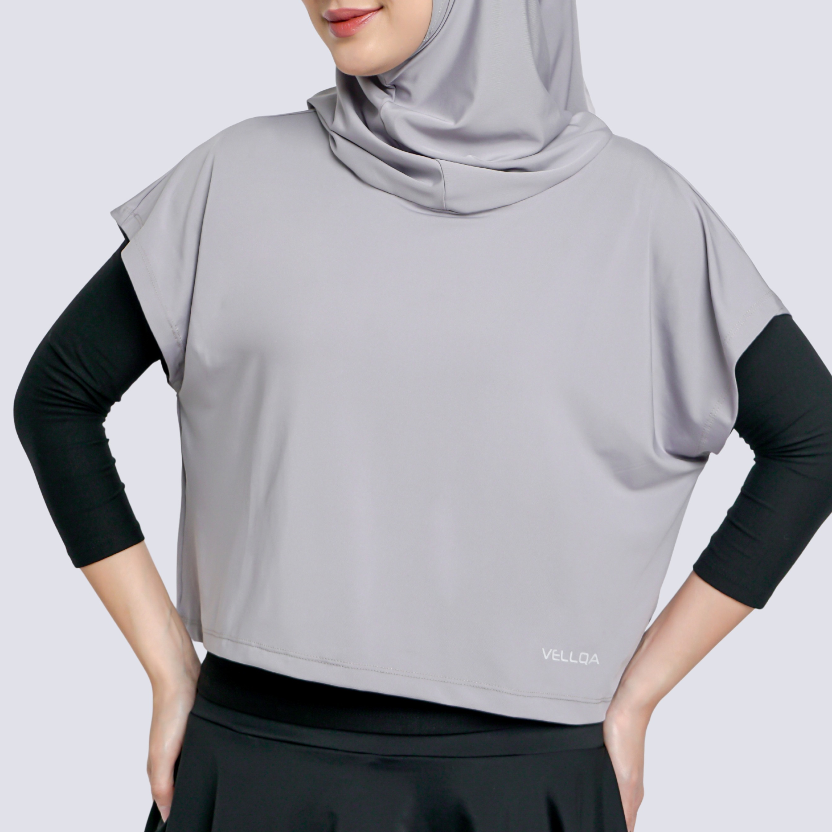 Vellqa Ranu Vest Hijab - "Light Grey"