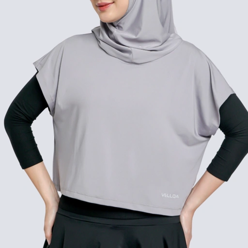 Image of Vellqa  Ranu Vest Hijab - "Light Grey"