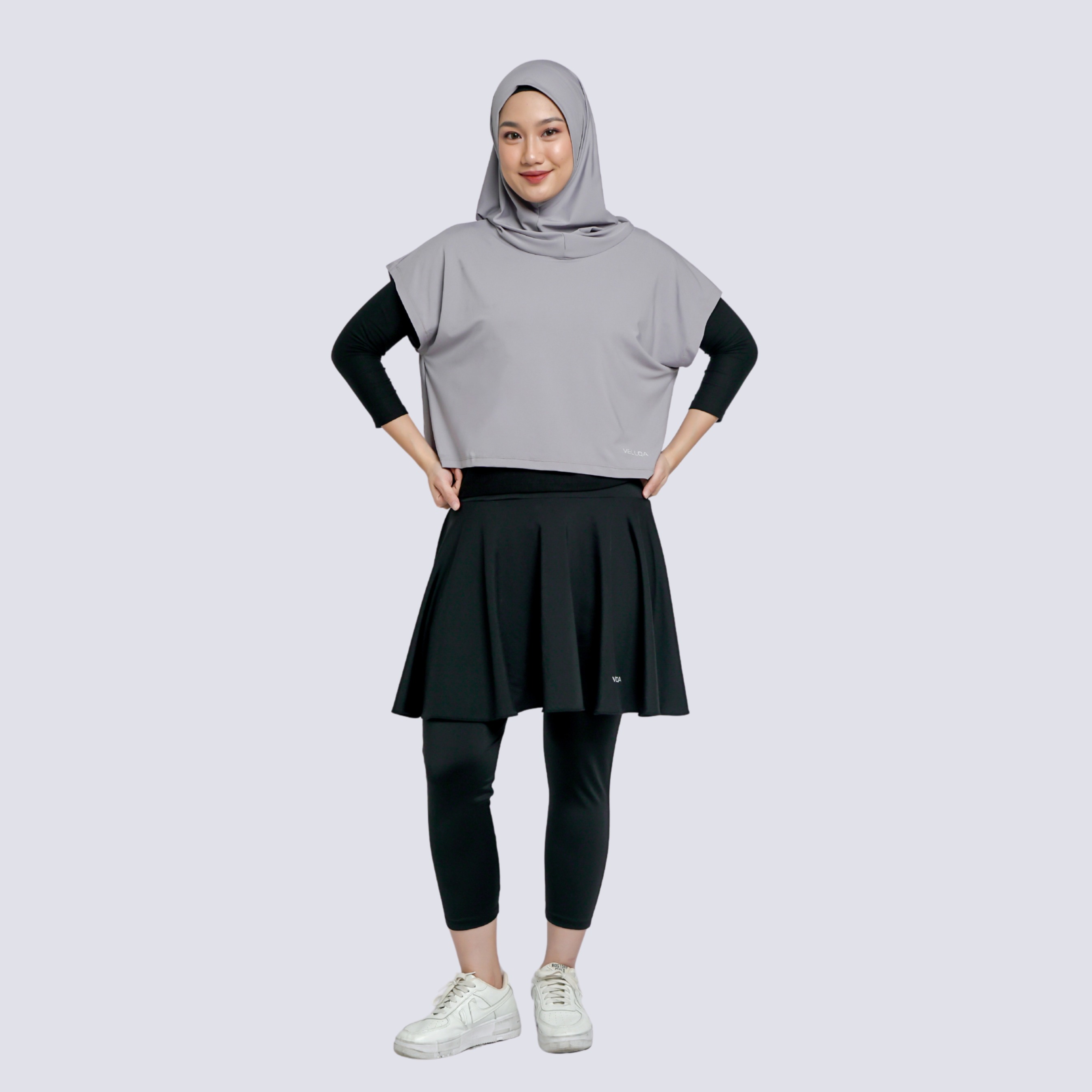Vellqa Ranu Vest Hijab - "Light Grey"