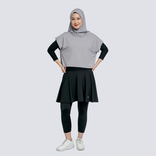 Image of Vellqa  Ranu Vest Hijab - "Light Grey"