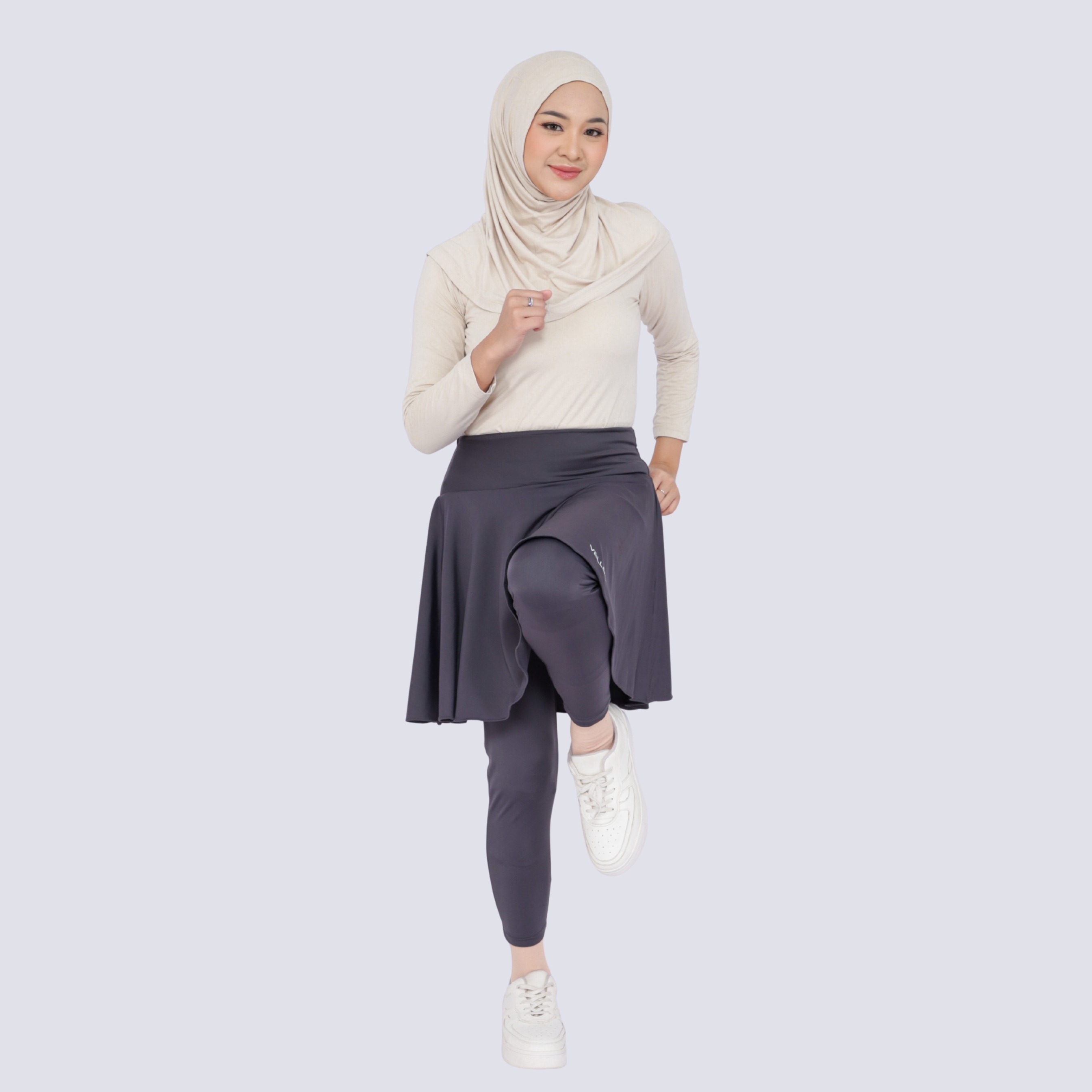 Vellqa Gaharu Legging Skirt - "Grey"