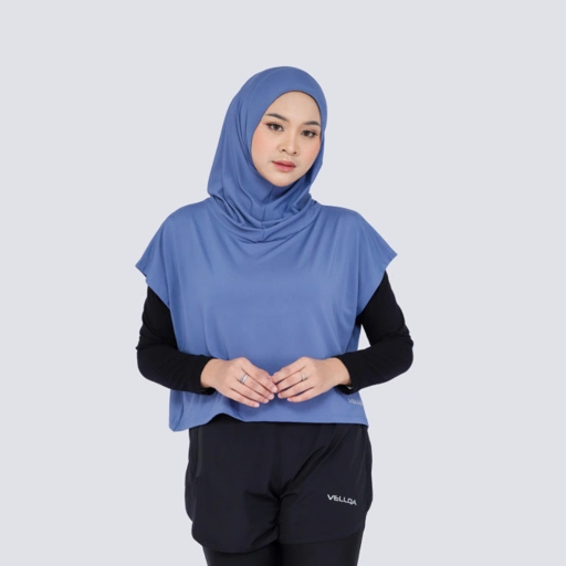 Image of Vellqa  Ranu Vest Hijab - "Denim"