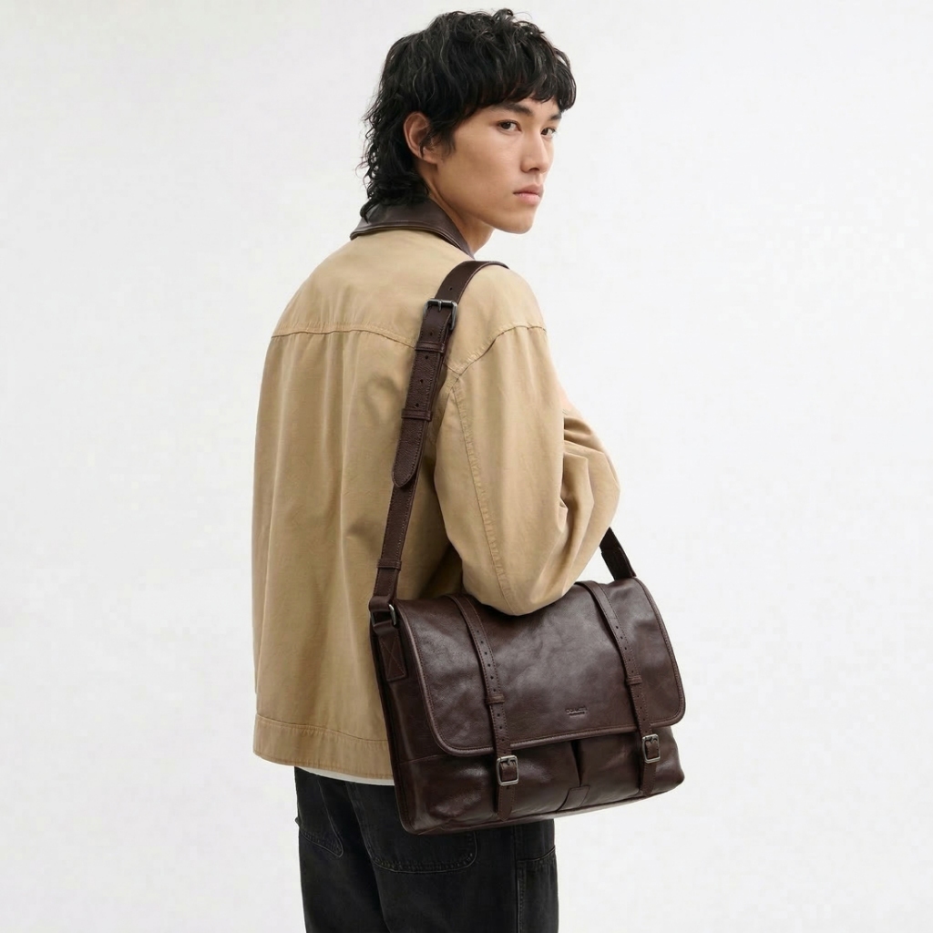 Denali Genuine Leather - Lawson Vintage Messenger Bag - Tas Selempang Pria