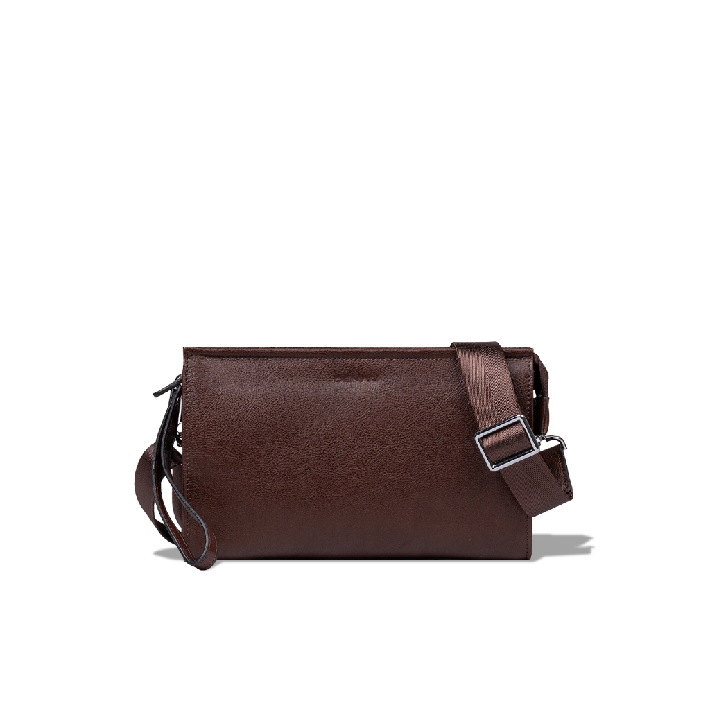Denali Genuine Leather - Noema Duo Leather Clutch Crossbody - Tas Selempang Pria 100% Kulit Sapi