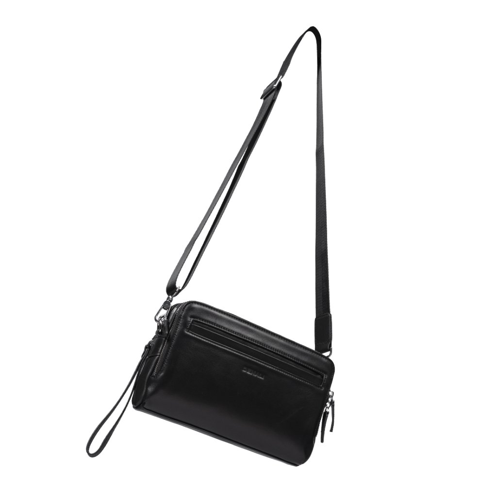 Denali Genuine Leather - Varel Duo Leather Clutch Crossbody - Tas Selempang Pria 100% Kulit Sapi