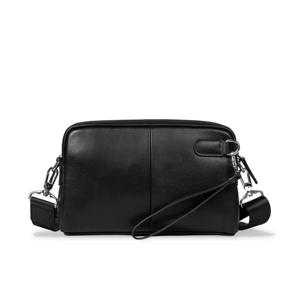 Denali Genuine Leather - Varel Duo Leather Clutch Crossbody - Tas Selempang Pria 100% Kulit Sapi