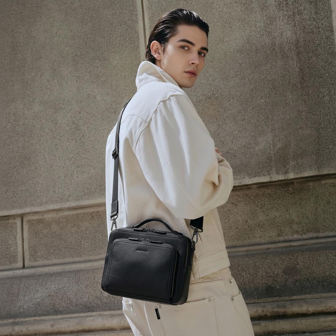 Denali Genuine Leather - Noctis Crossbody Bag - Tas Selempang Kulit Pria