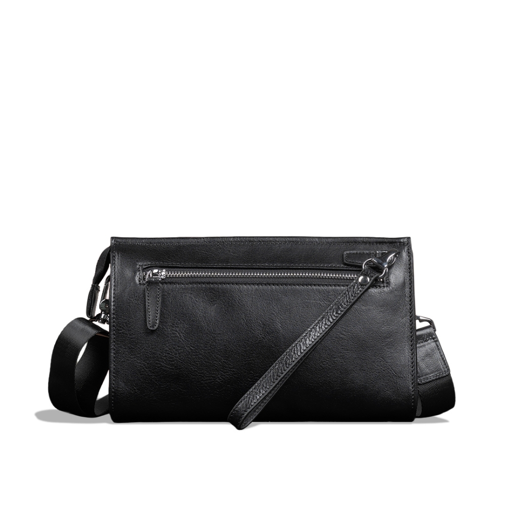 Denali Genuine Leather - Gravin Duo Leather Clutch Crossbody - Tas Selempang Pria 100% Kulit Sapi