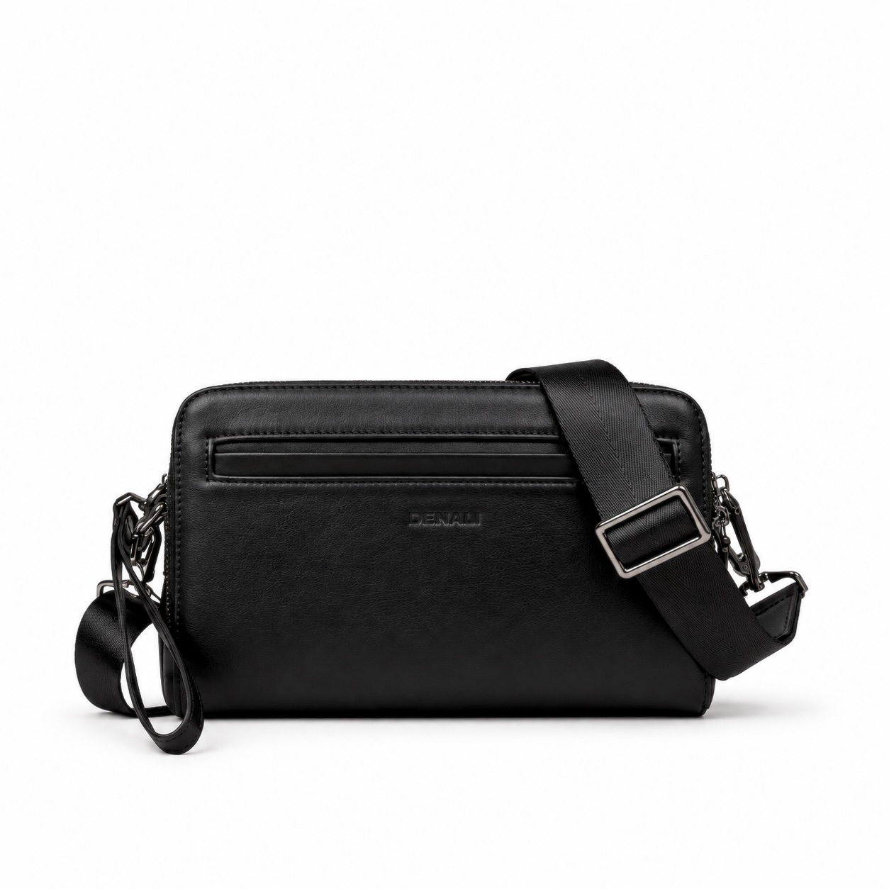 Denali Genuine Leather - Varel Duo Leather Clutch Crossbody - Tas Selempang Pria 100% Kulit Sapi