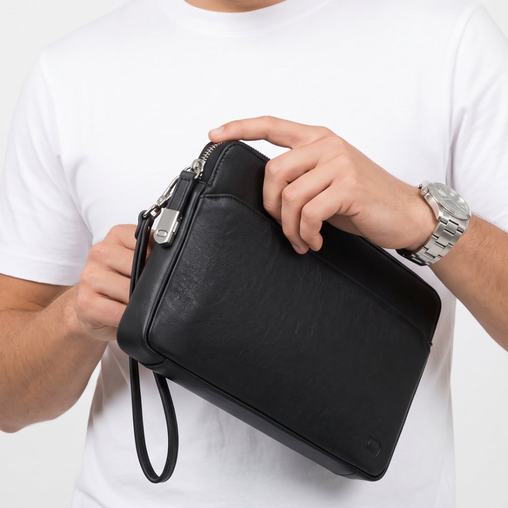Denali Genuine Leather - Nexus Leather Clutch - Clutch Pria 100% Kulit Sapi