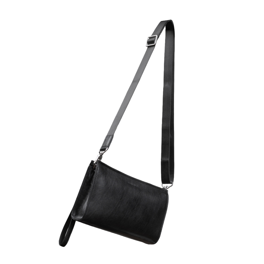 Denali Genuine Leather - Gravin Duo Leather Clutch Crossbody - Tas Selempang Pria 100% Kulit Sapi