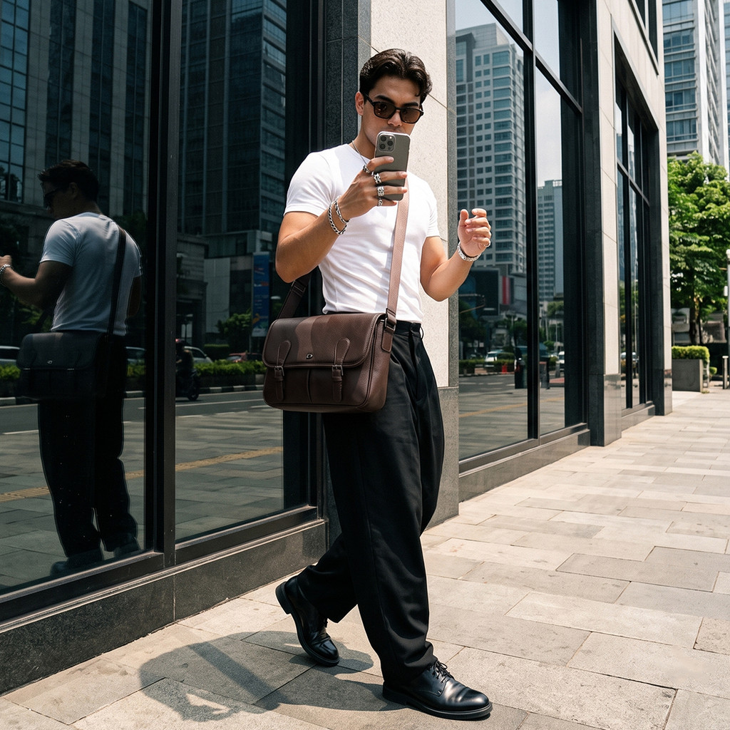 Denali - Therion Messenger Bag - Tas Selempang Kulit EcoLeather Pria