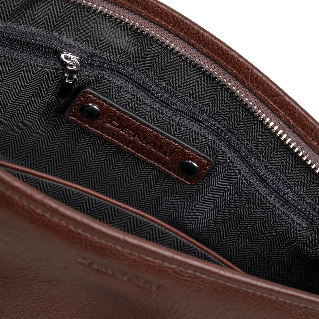 Denali Genuine Leather - Noema Duo Leather Clutch Crossbody - Tas Selempang Pria 100% Kulit Sapi
