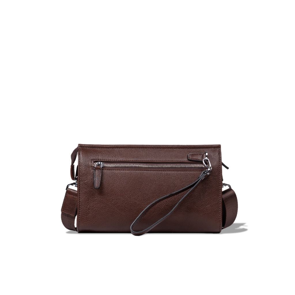 Denali Genuine Leather - Noema Duo Leather Clutch Crossbody - Tas Selempang Pria 100% Kulit Sapi