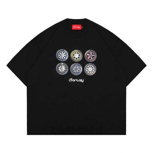Image of Cartaly Tyre T-Shirt Black