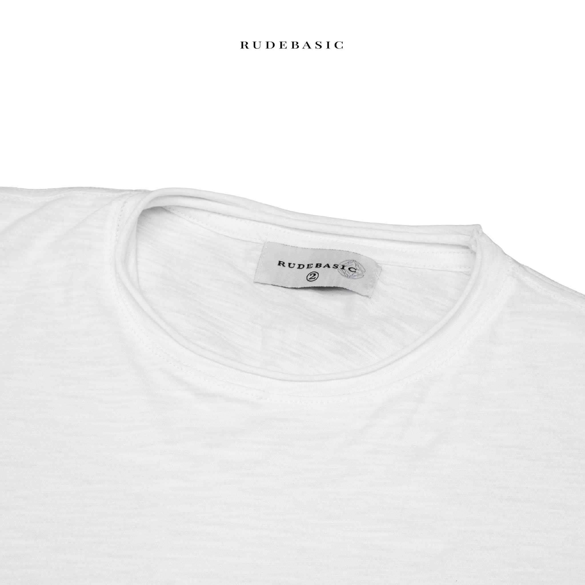 RUDEBASIC - Asa Cotton Slub Tiny Tee | 100% Cotton | Black, White