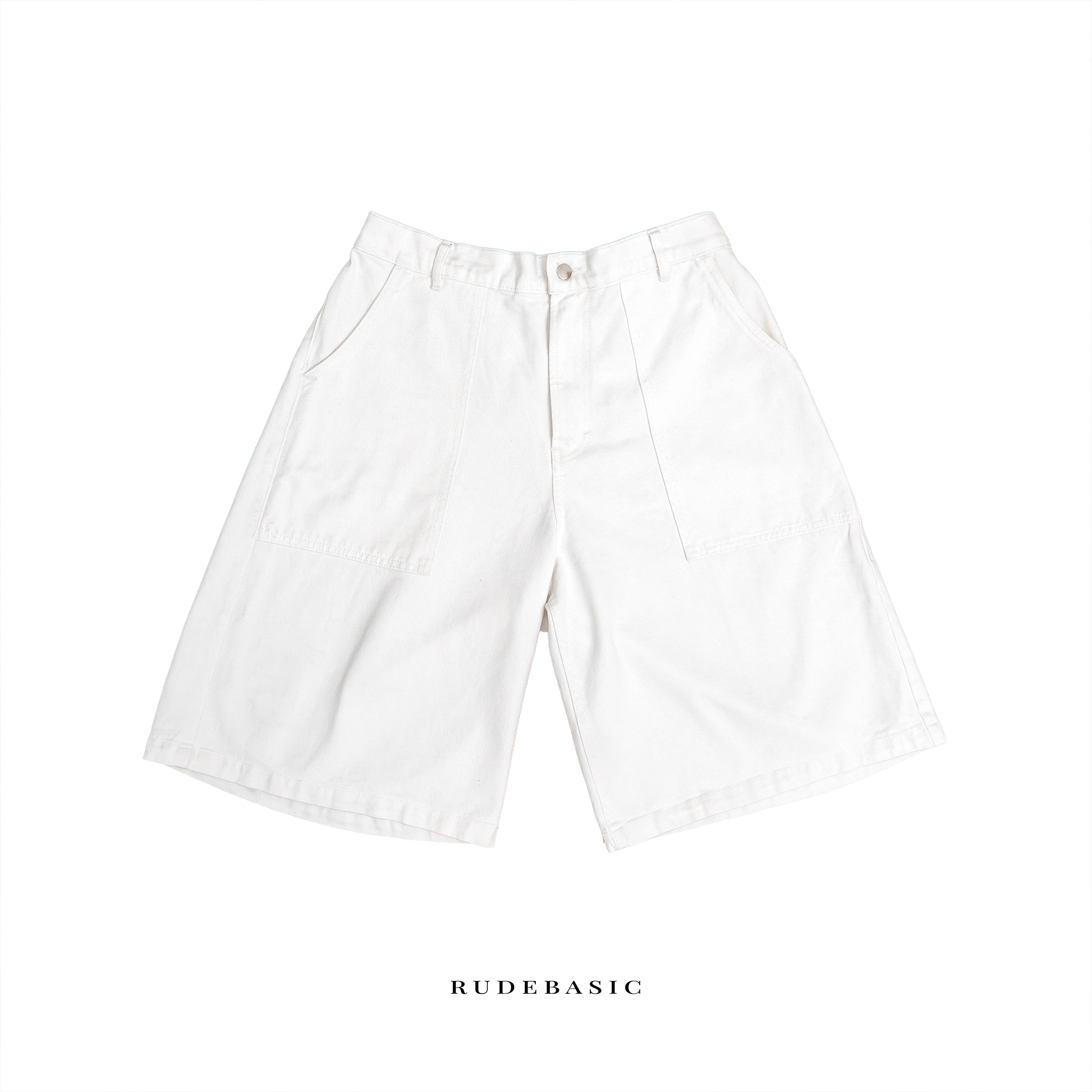 RUDEBASIC - Broken White Shibal Jorts | Unisex | Celana pendek Jeans | celana jorts