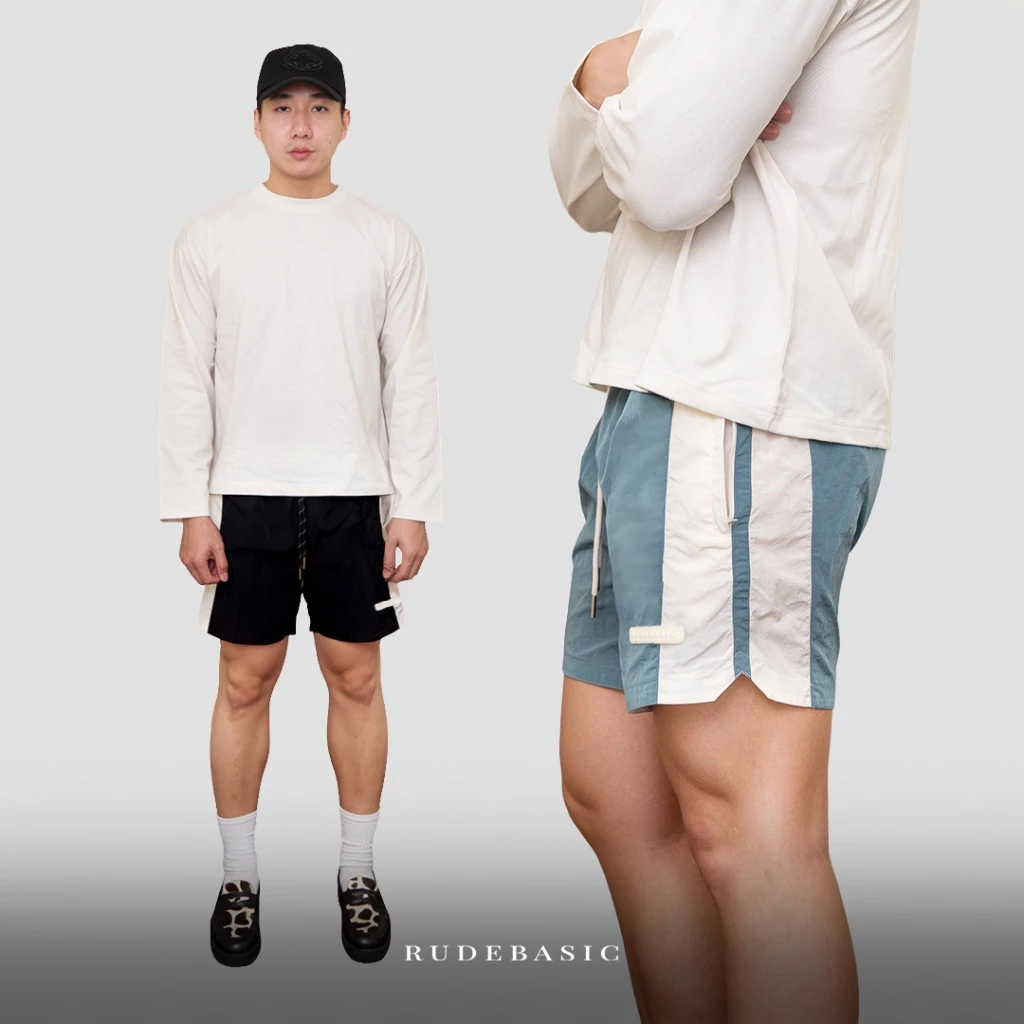 RUDEBASIC - Block Rude Parachute Shorts | Celana pendek | Celana Olahraga | Celana parasut | Celana unisex