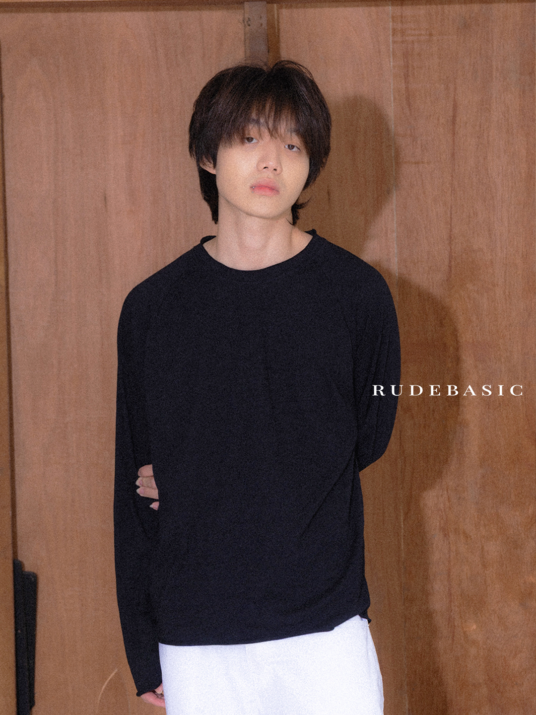 RUDEBASIC - Breez Slub Raglan Boxy Longsleeve | 100% Cotton | White, Black, Coconut, Butter