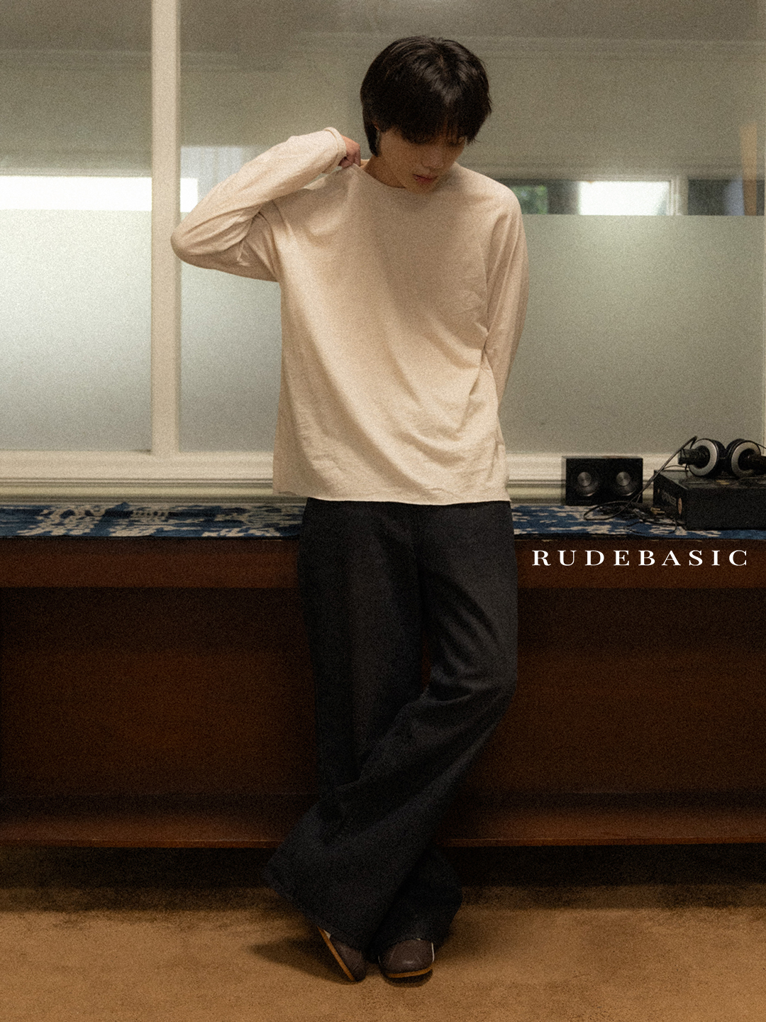 RUDEBASIC - Breez Slub Raglan Boxy Longsleeve | 100% Cotton | White, Black, Coconut, Butter