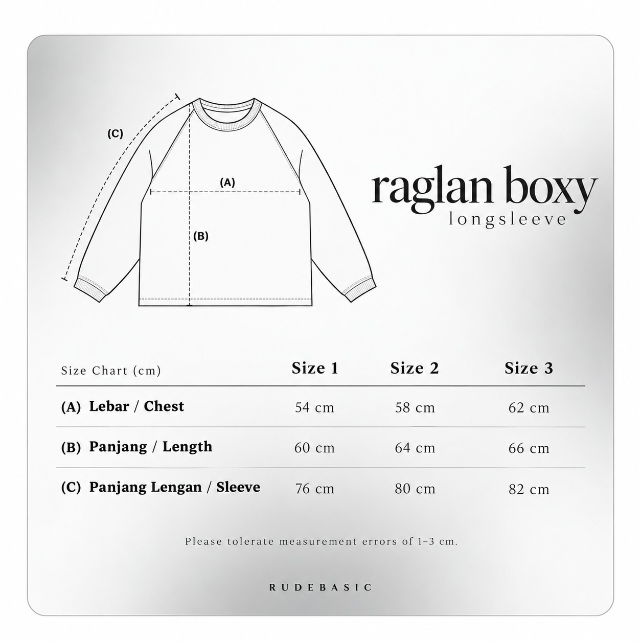 RUDEBASIC - Breez Slub Raglan Boxy Longsleeve | 100% Cotton | White, Black, Coconut, Butter
