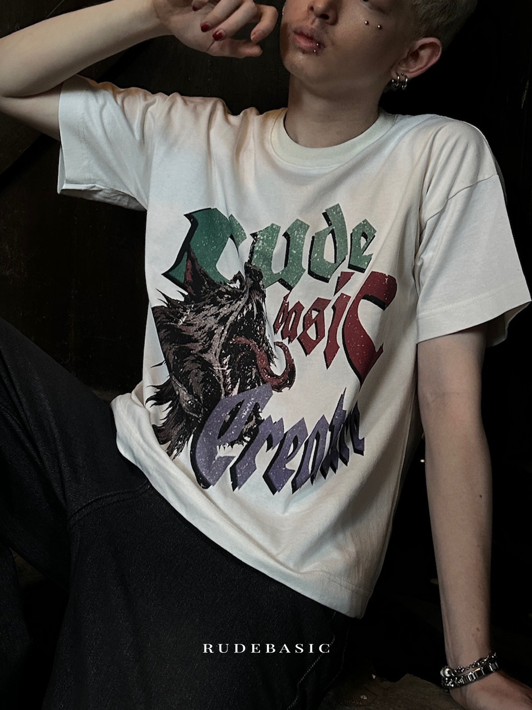 RUDEBASIC - Creature Tiny Tee | Heavy Weight | Kaos Pria | Kaos vintage