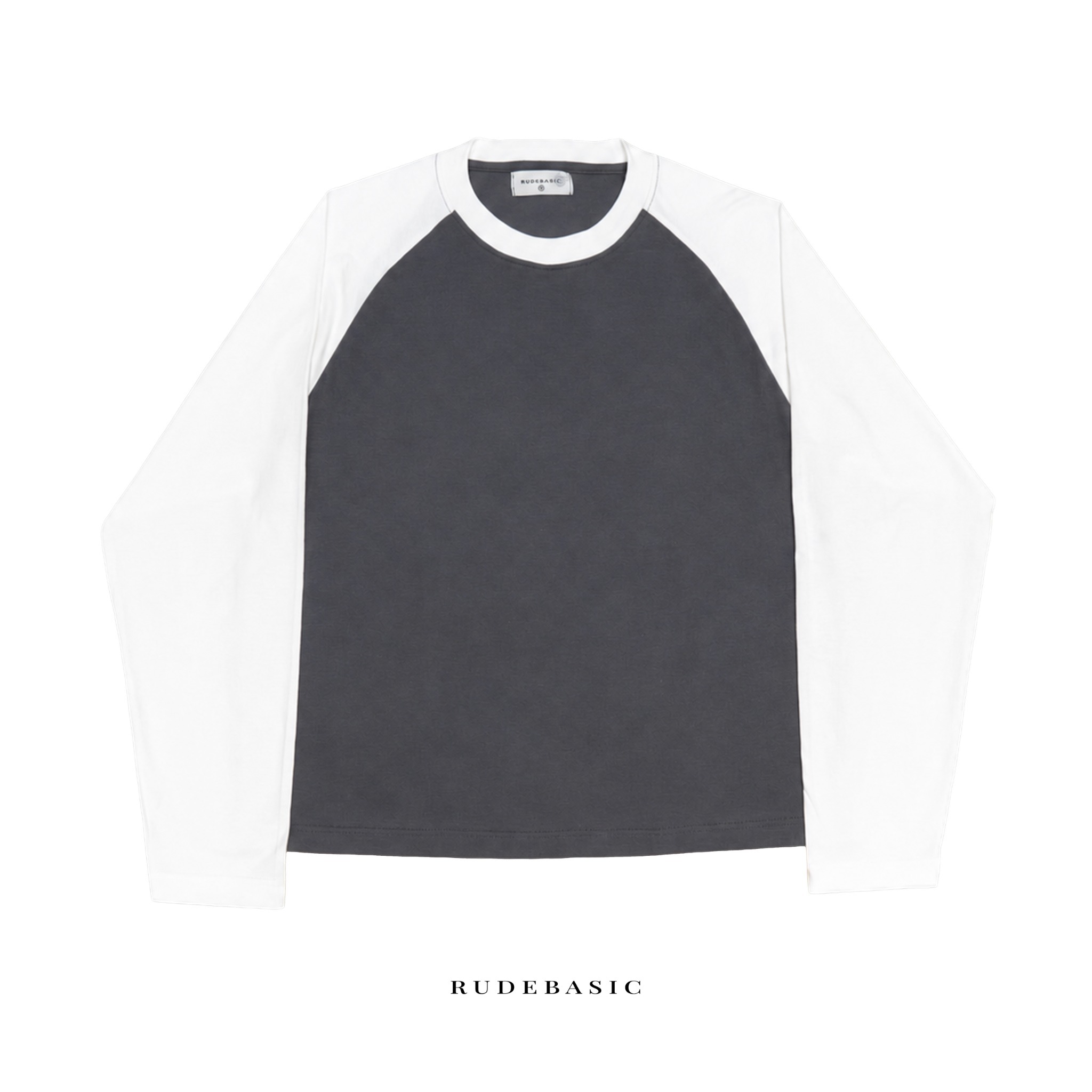 RUDEBASIC - ⁠Rex Raglan Boxy Longsleeve | Medium Weight Cotton | Black, Navy, Grey
