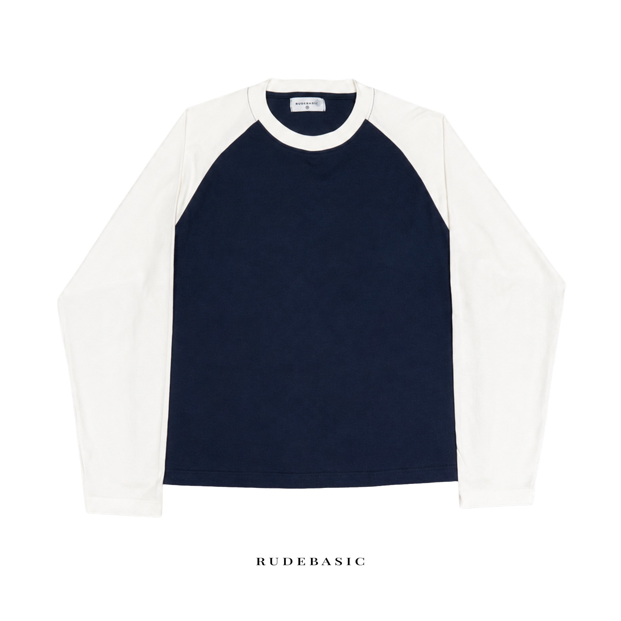 RUDEBASIC - ⁠Rex Raglan Boxy Longsleeve | Medium Weight Cotton | Black, Navy, Grey