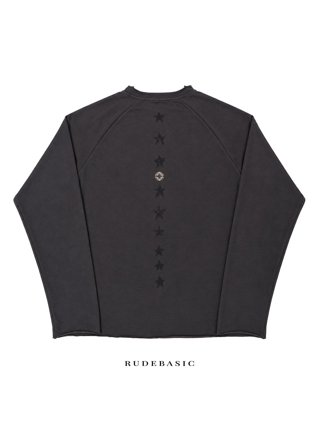RUDEBASIC - Dust Raglan Boxy Longsleeve | Mid weight cotton | Broken White, Ash Grey