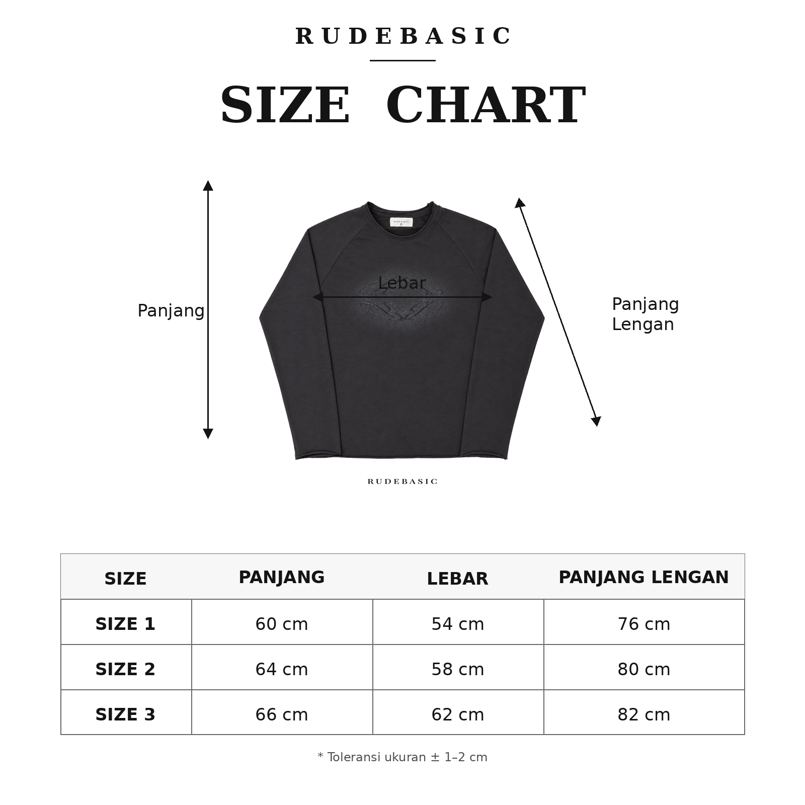 RUDEBASIC - Dust Raglan Boxy Longsleeve | Mid weight cotton | Broken White, Ash Grey