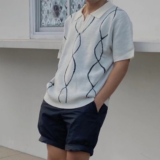 Image of RUDEBASIC - Life Line Knit Polo