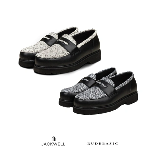 Image of RUDEBASIC - Ruell Tweed Loafers [RUDEBASIC x JACKWELL]