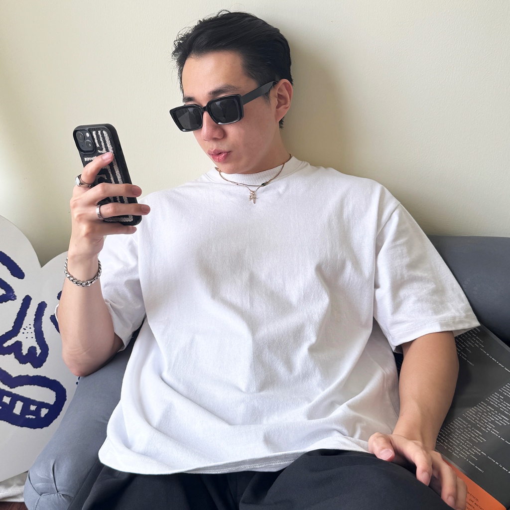 RUDEBASIC - Polos Oversized Tee | AiRBy Heavy Weight Cotton| Kaos Polos Oversize | Kaos Premium