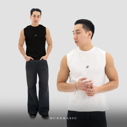 Image of RUDEBASIC - Fitted Arm RB Tank (MAN)| Premium Thick Cotton Material Stretchy
