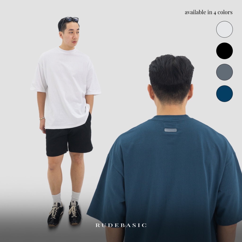 RUDEBASIC - Polos Oversized Tee | AiRBy Heavy Weight Cotton| Kaos Polos Oversize | Kaos Premium