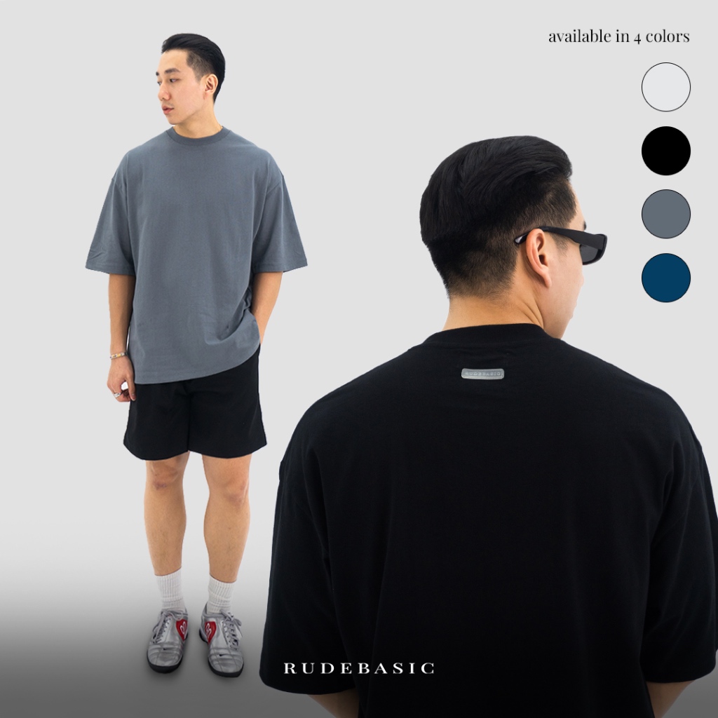 RUDEBASIC - Polos Oversized Tee | AiRBy Heavy Weight Cotton| Kaos Polos Oversize | Kaos Premium