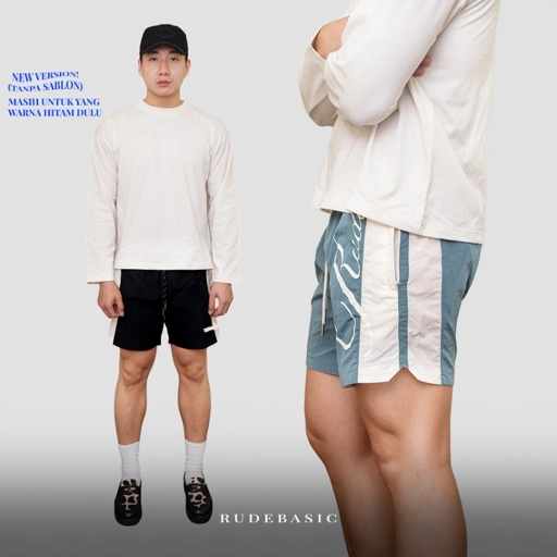 Image of RUDEBASIC - Block Rude Parachute Shorts | Celana pendek | Celana Olahraga | Celana parasut | Celana unisex