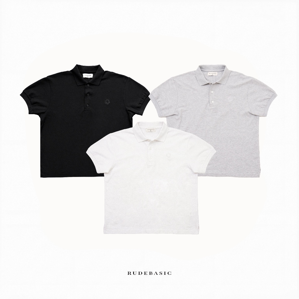 RUDEBASIC - Essential Monogram Boxy Polo | Polo Pria | Polo Simple