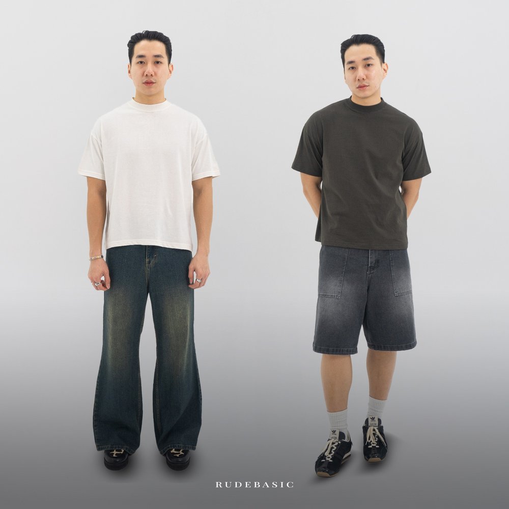 RUDEBASIC - Blank Tiny Tee | Heavy weight | Kaos Boxy | Kaos Polos Pria