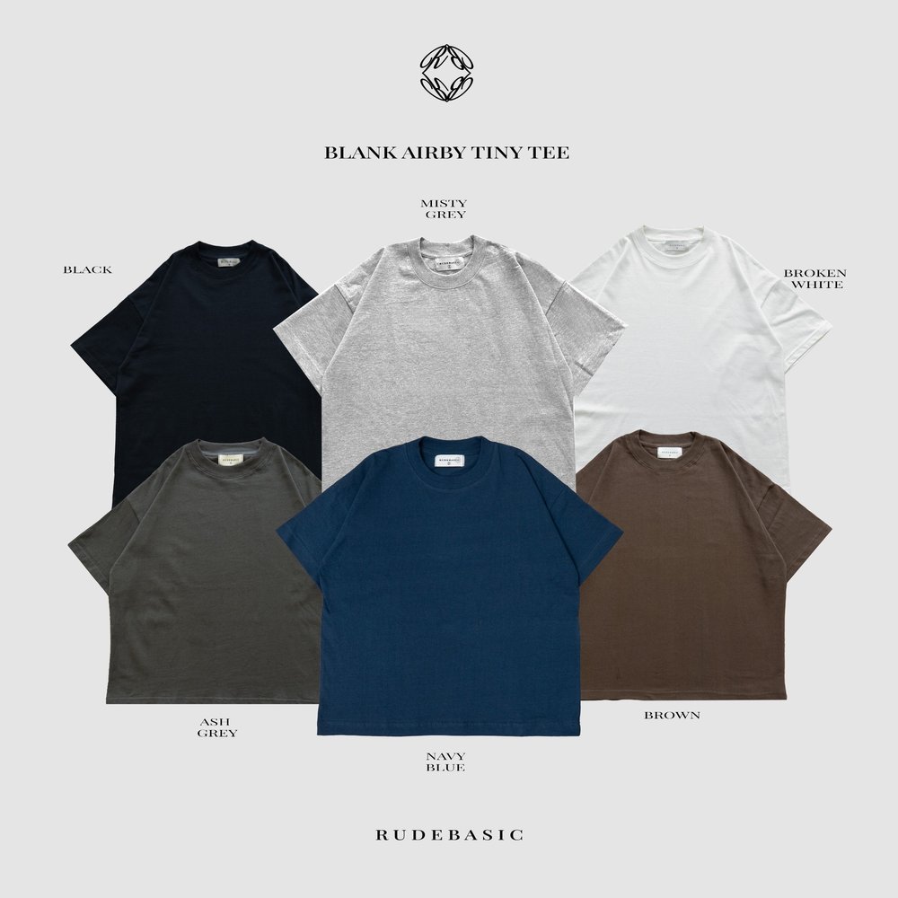 RUDEBASIC - Blank Tiny Tee | Heavy weight | Kaos Boxy | Kaos Polos Pria