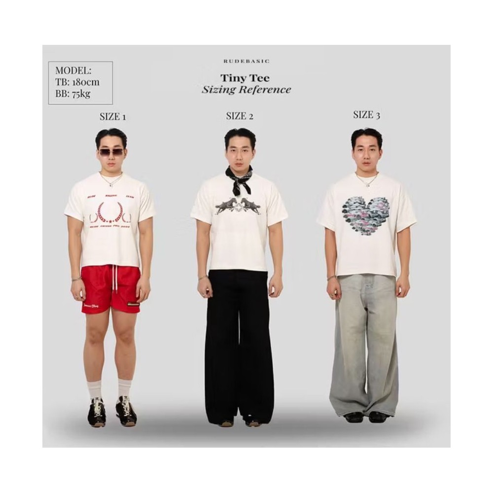 RUDEBASIC - Blank Tiny Tee | Heavy weight | Kaos Boxy | Kaos Polos Pria