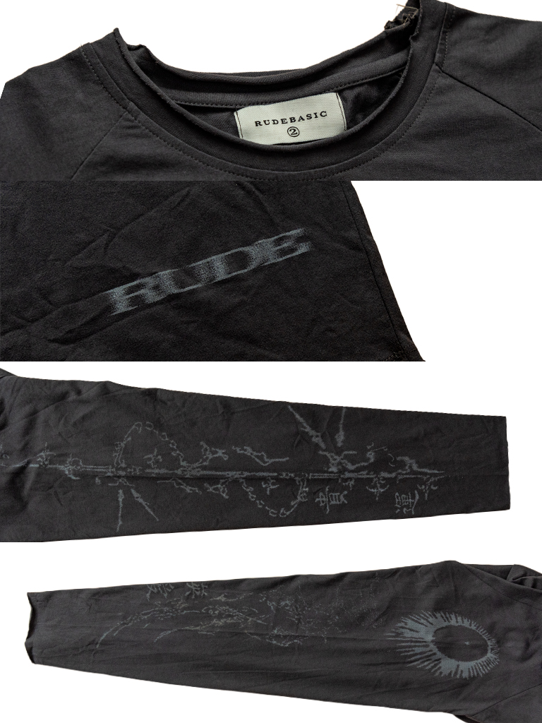 RUDEBASIC - Sigil Raglan Boxy Longsleeve | Light Weight Cotton | Ash Grey