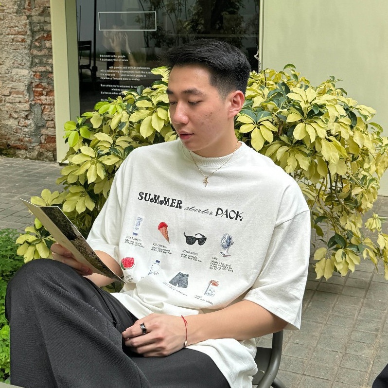 RUDEBASIC - Summer Oversized Tee | Heavy Weight | Kaos Oversize | Kaos Putih Pria | Graphic tee