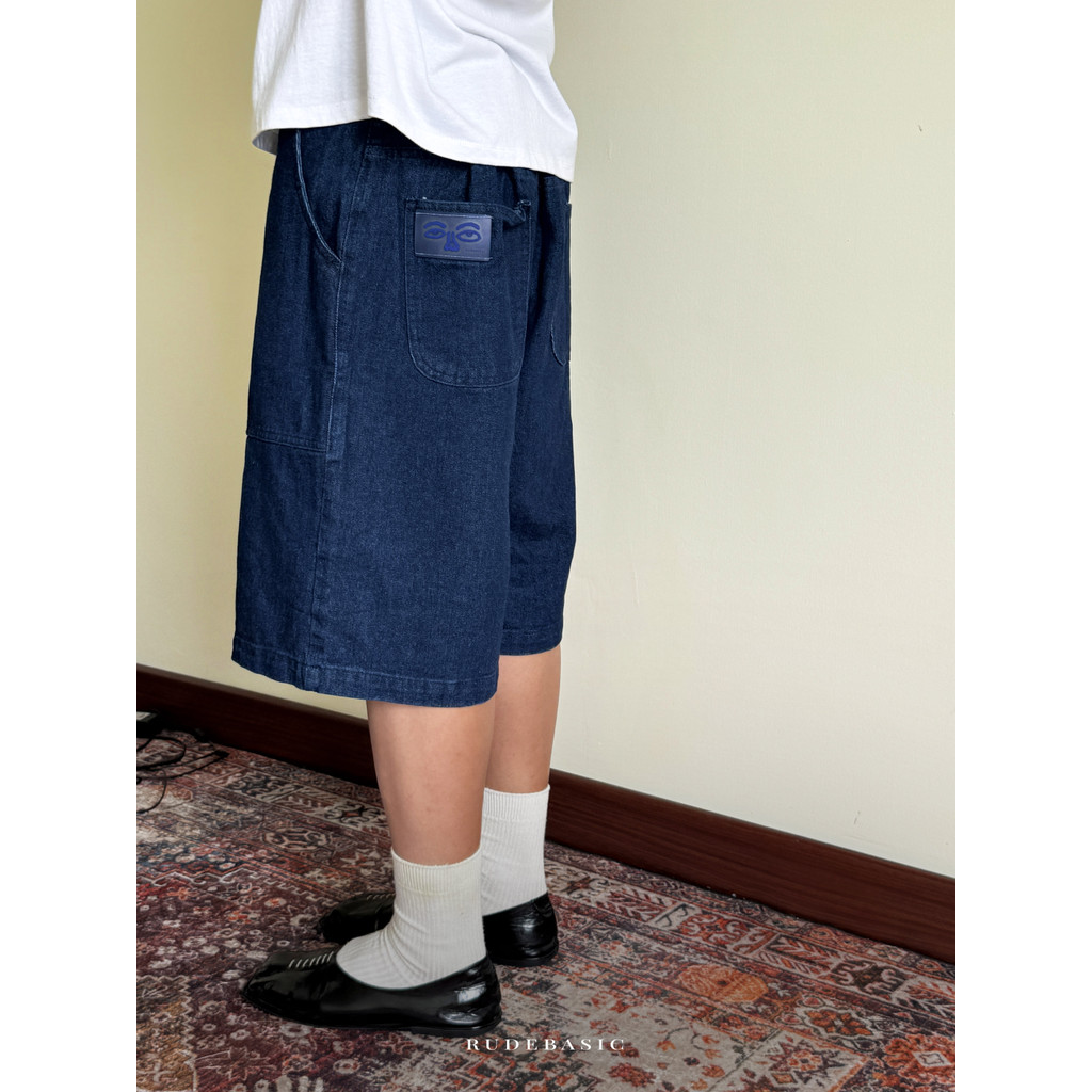 RUDEBASIC - Raw Blue Shibal Baggy Jorts | UNISEX | Jeans pendek | Celana jorts