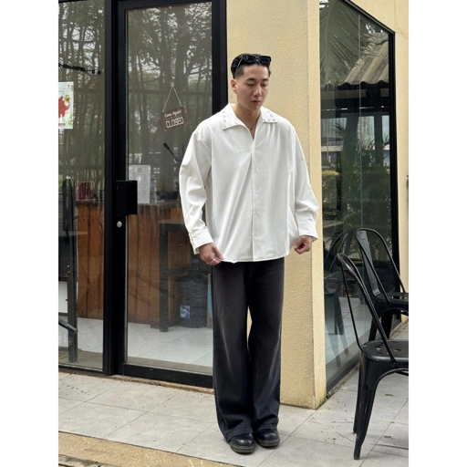 Image of RUDEBASIC - Pearl Kwon Flat Collar Overshirt | UNISEX