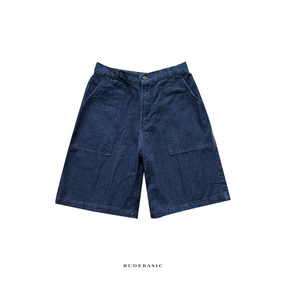 RUDEBASIC - Raw Blue Shibal Baggy Jorts | UNISEX | Jeans pendek | Celana jorts