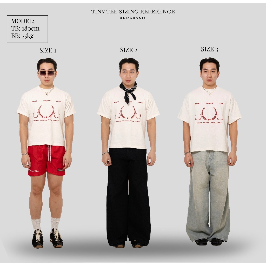 RUDEBASIC - Posye Tiny Tee - Heavy Weight Cotton [UNISEX] | Kaos Boxy | Kaos Putih Pria | Kaos Graphic
