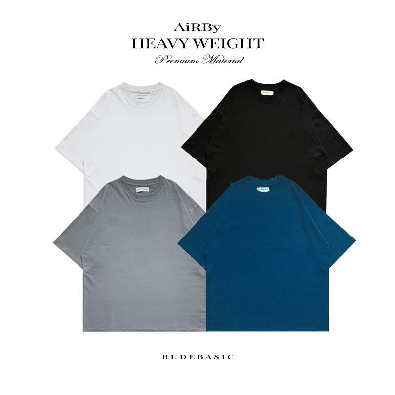 RUDEBASIC - Polos Oversized Tee | AiRBy Heavy Weight Cotton| Kaos Polos Oversize | Kaos Premium