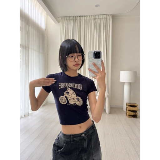Image of RUDEBASIC - Crop Motor Baby Tee | Women