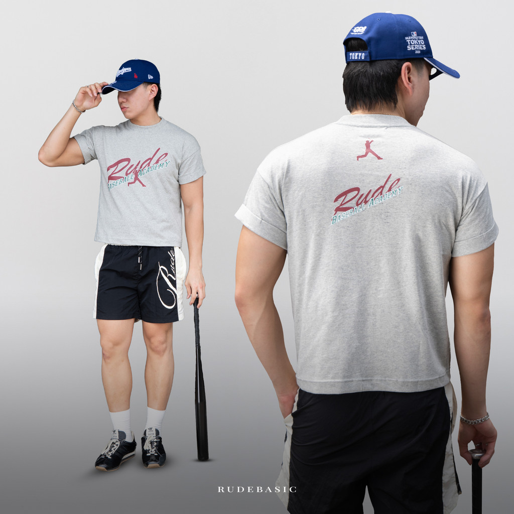RUDEBASIC - Baseball Team Roll-up Tiny Tee - Heavy Weight Cotton [UNISEX]